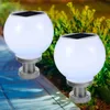 Solar Wall Lights LED 200MM Solar Wall Pillar Lamp Outdoor Round Ball Round Light(White) Q231113