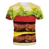 Magliette da uomo Est 2023 Magliette Moda Camicia divertente Stampa 3D colorata Delicious Big Hamburger Casual Interessante Top Tees NA 192