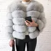 Peles Ful Faux Fur Style Real Fur Coat 100% de jaqueta de pele natural Feminino de couro quente Casaco de pele de raposa de alta qualidade colete 231108