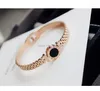 Bangle High Quality Rose Gold Color Stainless Steel Bracelet For Woman Lovers Girlfriend Fashion Roman Bracelets Jewelry Gifts