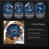 Relojes de pulsera POEDAGAR Reloj para hombre de cuero genuino Moda Calendario luminoso Cronómetro Reloj masculino Reloj de pulsera de cuarzo de fase lunar impermeable Hombre 231109