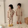 Pyjama Zomer Kinderpyjama Koreaanse printpak voor jongens en meisjes Casual katoenen nachtkledingL231109