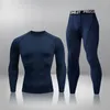 Herren Thermounterwäsche Ym Tit Trainin Clotin Workout Join Sportset Fitness Kompression Termal Top Hose Sportbekleidung