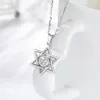 Ciondoli EUDORA 925 Sterling Silver Stella di David Collana con pendente Cubic Zirconia Moda Esagramma CZ Gioielli per il regalo di anniversario D334