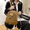 2024 New Designer women's crossbody shoulder red hat bear old flower chest large capacity backpack bag