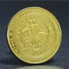 Arts and Crafts Gold plated commemorative coin of German knights, cross and holy shield, warriors