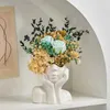 花瓶モダンシンプルなセラミック人間の顔花瓶人間のヘッドプラント植木鉢北欧アートフラワークリエイティブ花瓶ホームリビングルーム装飾231109