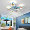 Invisible Blade Ceiling Fan Light Remote Control Modern Nordic Lamp LED Circulator Decoration Kids Bedroom Living Room