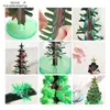 Juldekorationer 3 typer 14cm Magic Growing Christmas Tree Diy Fun Xmas Gift Toy For Adults Kids Home Festival Party Decor Props Mini Tree 231109