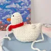 Borsa da sera Litte Duck Knitting Crochet Kawaii Girls Cute Crossbody Borse Moda tessitura a mano Lovely 231108