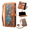 Luxury crossbody graffiti dragkedja vogue telefonfodral för iPhone 15 14 13 mini 12 11 pro max xr xs stilfull multifunktionell flera kortplatser läder plånbokskal