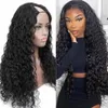 Water Wave v Part Wig Human Hair Brazilian 30 Int Curly Vpart Bows for Women 130 ٪ Censy Part Middle Remy Easy Extry