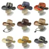 Berets Cowboy Hat Fashion Printing Old Straw Men's Summer Outdoor Travel Beach Unisex Solid Western