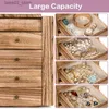 Jewelry Boxes 5-Layer Large Organizer Box Mirror 4 Drawers for Ring Earrings Necklaces Vintage Style Torched Wood Jewelry Box Wood for Wowen Q231109