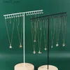 Jewelry Boxes Metal Jewelry Necklace Display Stands Gold Black White Jewelry Holder Earring Ring Organzier Wood Base Display Retail Exhibitor Q231109