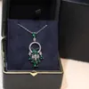 S925 Silver Inlaid Natural Emerald Necklace Collar Chain Fashionable, Exquisite, Noble, Elegant, Women's Style Super Beautiful