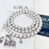Bestandener Test 6,5 mm 16-24 Zoll 925 Sterling Silber D Farbe Moissanite Diamant Tenniskette Halskette Armband für Männer Frauen Schönes Geschenk