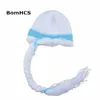 Casquettes chapeaux BomHCS mignon fille hiver chaud tresse perruque bonnet 100% fait à la main chapeau S pour enfant L pour adulte 231109