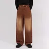 Jeans voor heren PFNW Vintage effen kleur gewassen versleten mannelijke Japanse wijde pijpen denim broek rechte broek 2023 herfst 28W2106