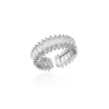 Обручальные кольца с позолотой и цирконием для женщин, регулируемое открытое блестящее кольцо с цирконием CZ, выложенное камнем, штабелируемое кольцо вечности