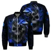 Men's Jackets Bomber Jacket Fashion Trend Thickened Motorcycle Cross Country Print Sleeve Style Cuff Hooded CollarMen's