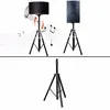 Freeshipping Universal Portable Retractable Black Heavy Duty Tripod Surround Holder Pole Mount DJ PA Speaker Stand Support Bracket Qvtsc