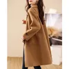 Dameswolmix Wolmixjas Dames Koreaanse mode Kantoor Dame Winterjassen met enkele knop Zak Kameel Halflange trenchcoat voor dames 231109