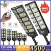 Luzes de parede solares As mais recentes luzes de rua solares de 10000LM com controle remoto Sensor de movimento Lâmpada solar externa LED IP65 à prova d'água para garagem de jardim Q231109