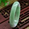 Bangle Natural Burmese Jade Bracelet Transparent Green Violet Vintage Elegance B0009