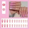 False Nails Press On Full Cover Manicure Tool Detachable Glitter Flower Star Coffin Wearable Nail Tips Fake