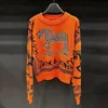 Kadın Sweaters Horse Luxury Marka Tasarımcı Örgü Sweater Kadınlar İçin Sonbahar Kış Kış Vintage Örgü Tops Y2K Noel Giysileri 231108