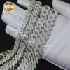 Hot Selling Sterling Sier Hip Hop 10Mm 12Mm 14Mm 15Mm Iced Out Moissanite Diamond Cubaanse link Chain