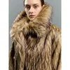 Women's Fur Faux Fur Men and women general purpose big lapel fur coat imitation raccoon fur thickened medium long coat casual warmth 231109