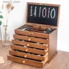 Jewelry Boxes Drawer Jewelry Box Organizer Storage Chinese Style Pine Wooden Large Box High Capacity Luxurious Solid Wood Necklace Earrings Q231109