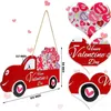 Garden Decorations Happy Valentine's Day Wooden Sign Vintage Truck Decor Door Wall Hanging For Wedding