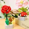 Blocs bricolage papillon en pot plante fleur bloc Rose décoration Mini bloc de construction Figure jouet cadeau enfants filles R231109