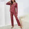 Nachtkleding voor dames Herfst dames pyjama met lange mouwen Nachtkleding met lange broek Zachte loungewear Pj-set Pijamas Nachtkleding met schattige print en oogmaskerL231109