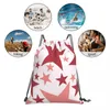 Backpack Reddish Stars Pattern Backpacks Multi-function Portable Drawstring Bags Bundle Pocket Shoes Bag Book For Man