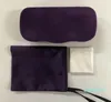 Purple Velvet Clamshell Small Case Velvet case Sunglasses Hard Case Pouch Cleaning Cloth Frame Eye Glasses