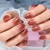 Falsche Nägel Ombré-Nagelspitzen drücken auf mittelgroße ovale rote Farbe Salons zu Hause Full Cover Maniküre für den täglichen Gebrauch Hochzeit Party Datum