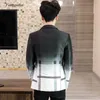 Men's Suits & Blazers Spring And Autumn Suit Jacket Gradient Check Slim Casual Wedding Business Stage Party Social Clothing