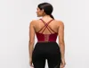 L32 yoga sports bra solid color thin shoulder strap cross back gym clothes women underwears backless fitness small sling padded t9517484