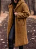 Fourrure femme Fausse Fourrure Automne Hiver Long Manteau Femme Peluche Chaud Fausse Fourrure Manteau Femmes Fourrure Teddy Veste Fe Teddy Manteau Outwear LadiesL231109