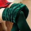 Damesleggings Dames Winter Warm Dikker Fluweel Elastisch Hoge taille Fleece Casual Solid Panty Skinny Sexy Body Sokken Leggins