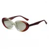 Солнцезащитные очки 2023, винтажные женские овальные узкие очки в стиле ретро, маленькая оправа, модные брендовые модные солнцезащитные очки, женские очки UV400