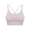 Yoga-outfit Boterzachte V-rug Uitgesneden sportbeha voor dames Dubbele bandjes Push-up workout Hardloopbeha's Gevoerde gym cropped tanktops