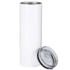 Copos de sublimação de 20 onças em branco branco 20 onças de aço inoxidável reto copos isolados de parede dupla com caixa individual palha de plástico para bebidas de café G1116