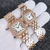 Vierkante Designer Quartz Tank Montre Must Lady Horloges Dames Heren Plated Sier Goud Roestvrij Stalen Horloges Diamanten Horloge Hoge Kwaliteit SB002 Q2