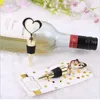 Gold Heart Bottle Stopper Golden Wedding Favours Wine Stoppers Bridal Prysznic Party Party dla gościa C452