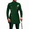 Herenpakken Blazers Afrikaanse kleding voor mannen Pak 2-delig jasje Broek Traditioneel Bruiloft Slim Fit Effen Kleur Festival Feest Etnische stijl 231109